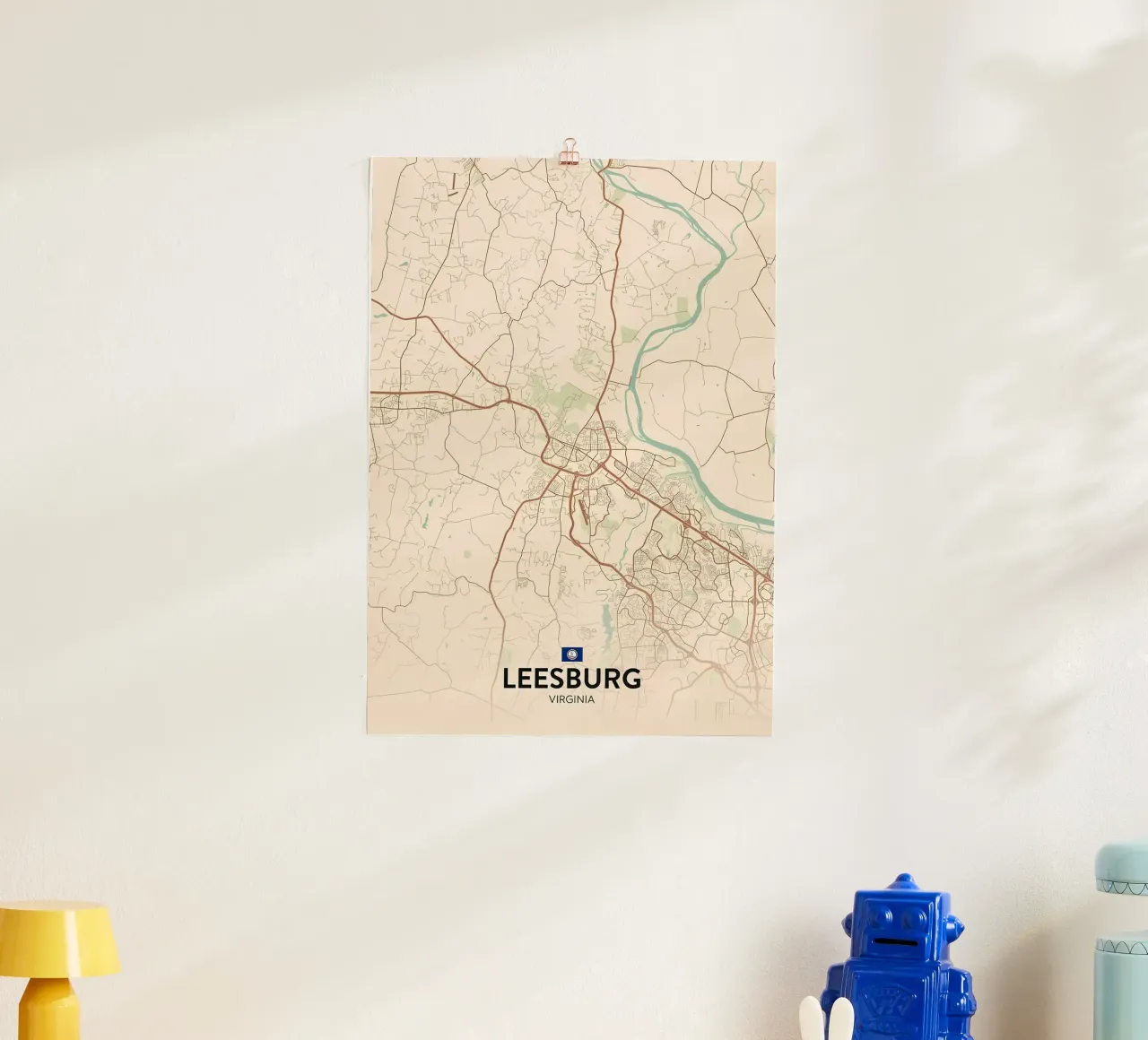 Leesburg VA poster con telaio in legno da Jacob W MICKELSON