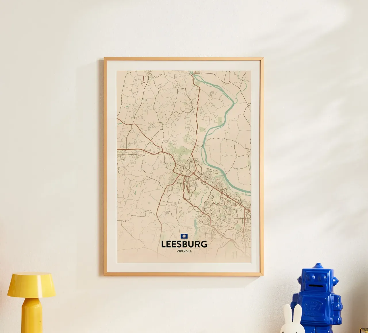 Leesburg VA poster con telaio in legno da Jacob W MICKELSON