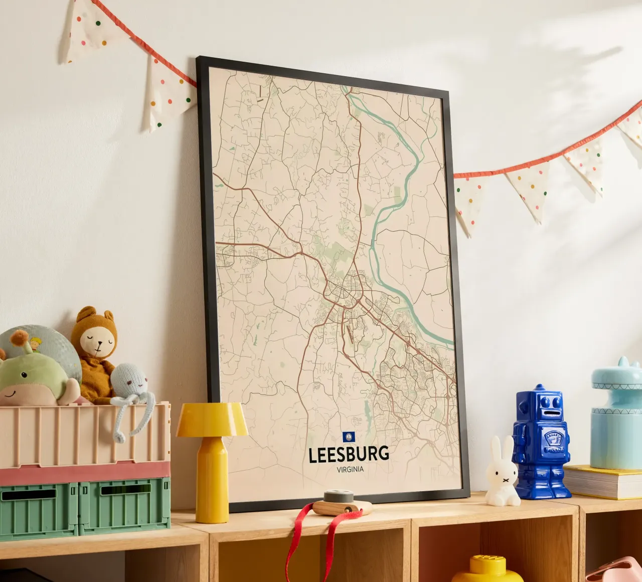 Leesburg VA poster con telaio in legno da Jacob W MICKELSON