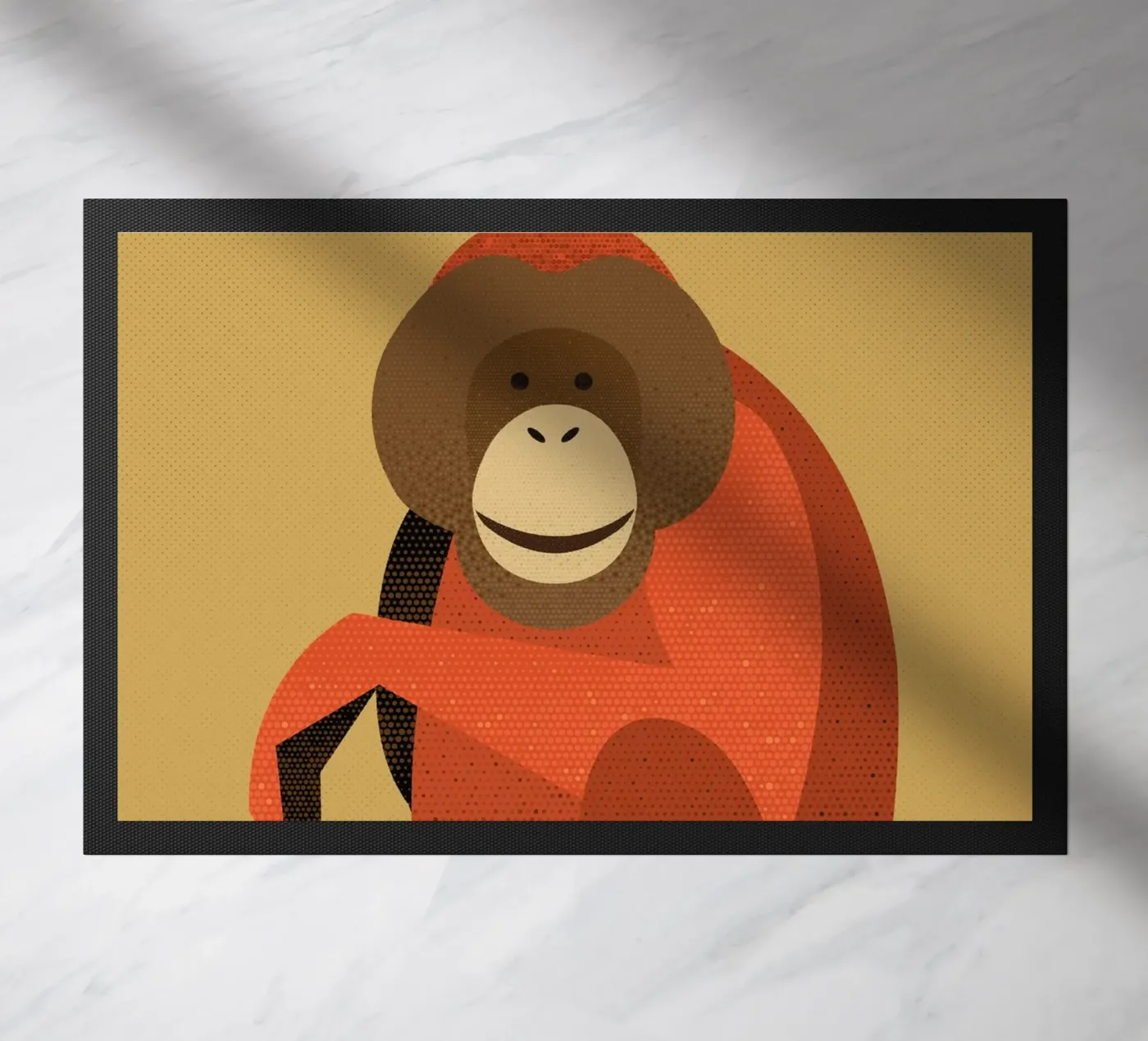 Whimsy Orangutan doormat by The Printed Sparrow