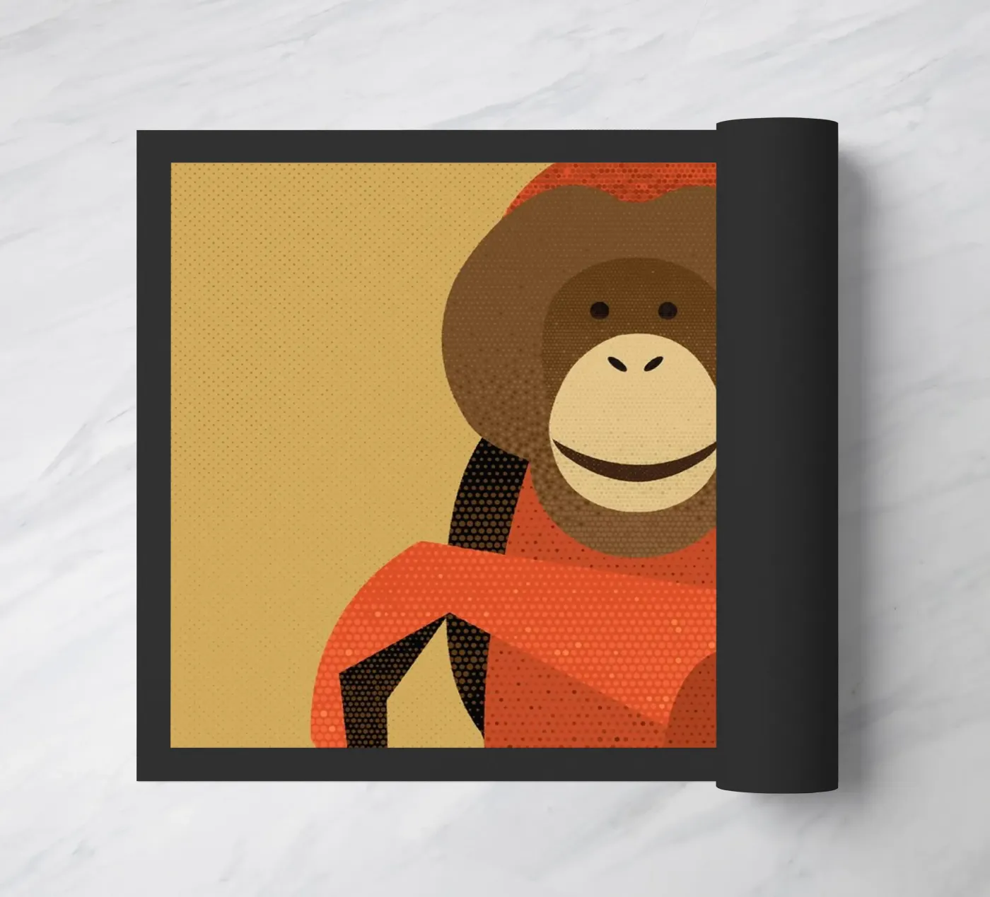 Whimsy Orangutan doormat by The Printed Sparrow