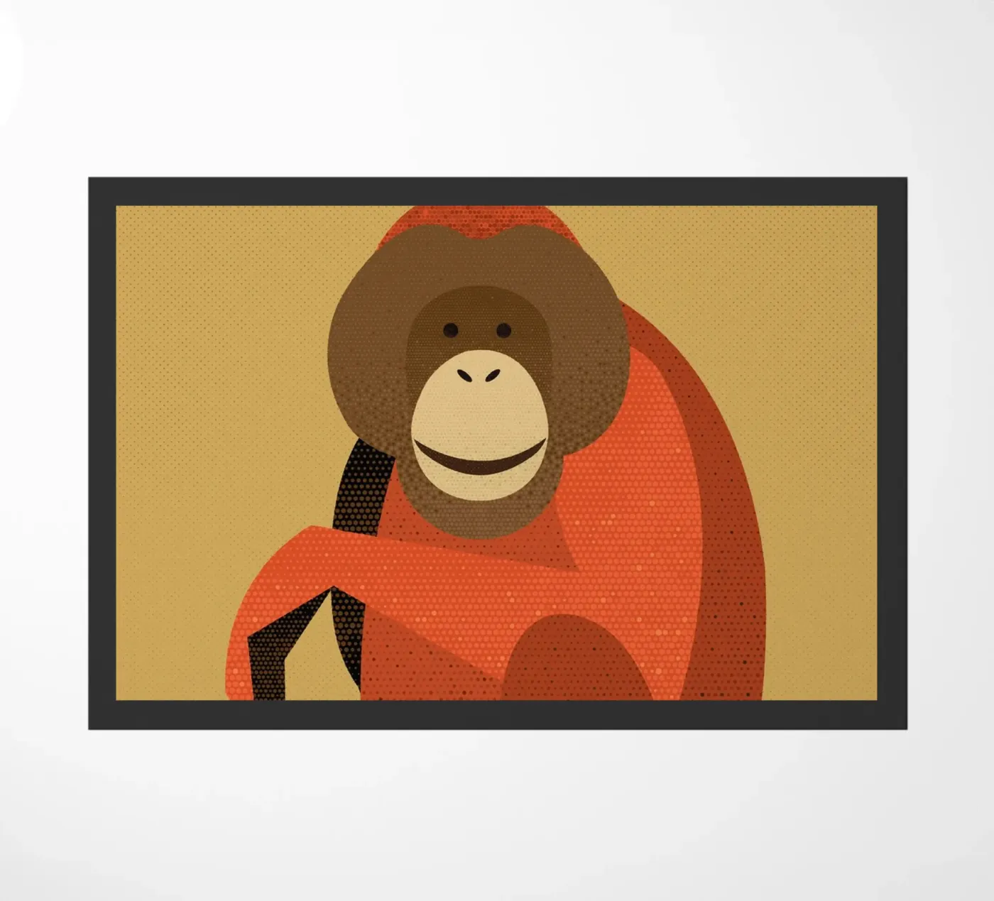 Whimsy Orangutan doormat by The Printed Sparrow