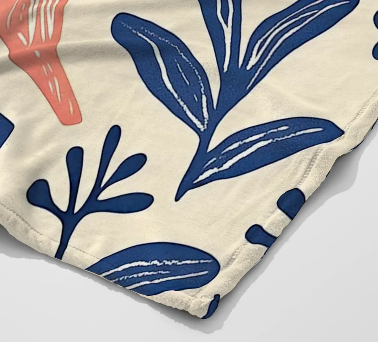 Cacatua rosa Pappagallo Vintage Botanico Animale Uccello Fiori coperta in pile da Gentle Echoes Art