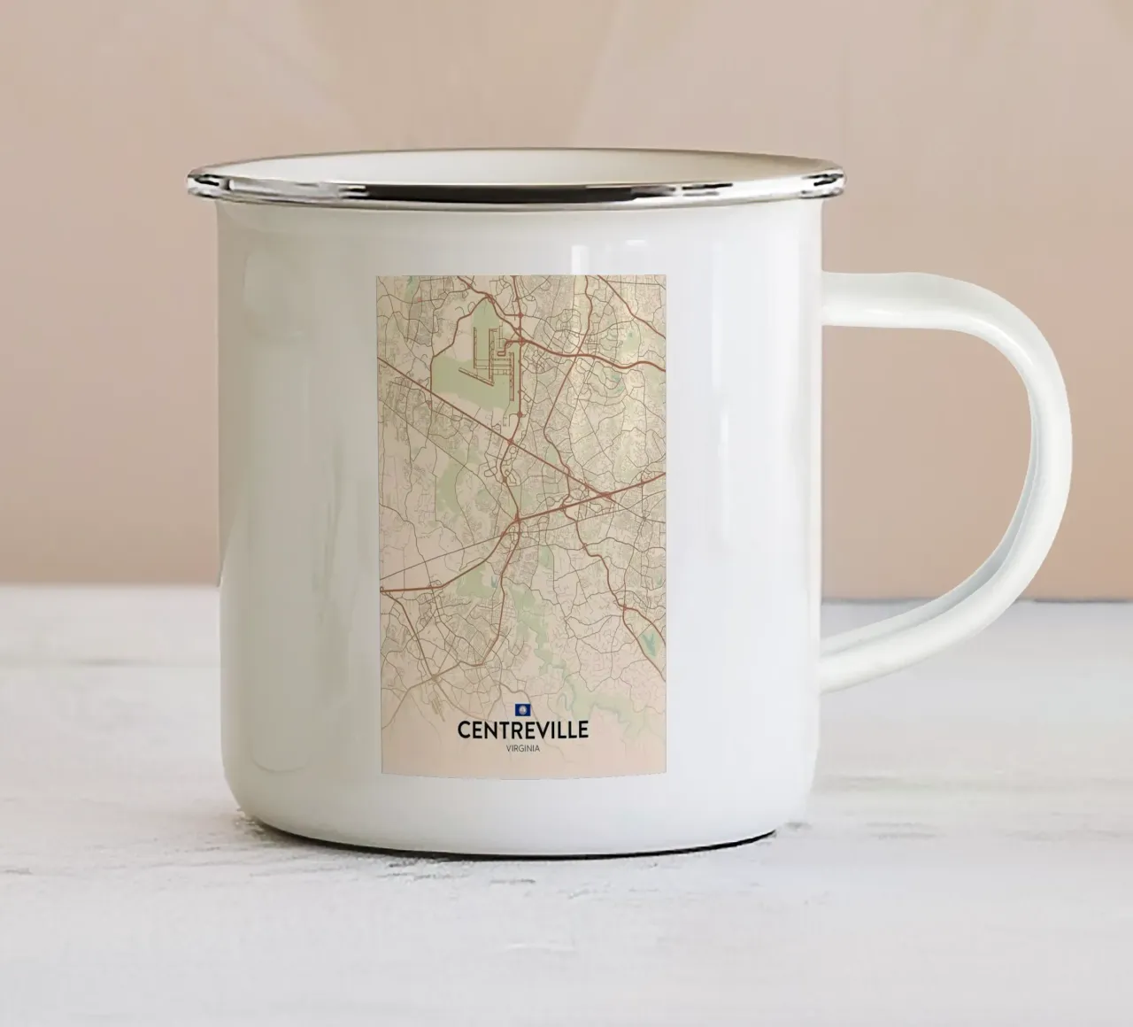 Centro città di VA tazza in smalto da Jacob W MICKELSON