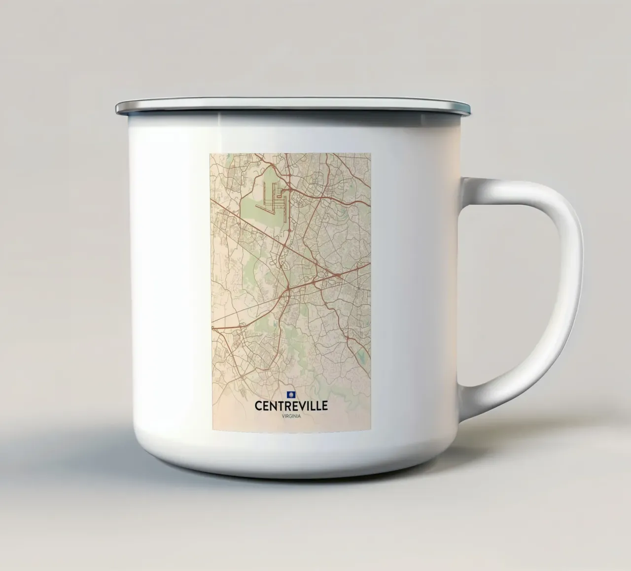 Centro città di VA tazza in smalto da Jacob W MICKELSON