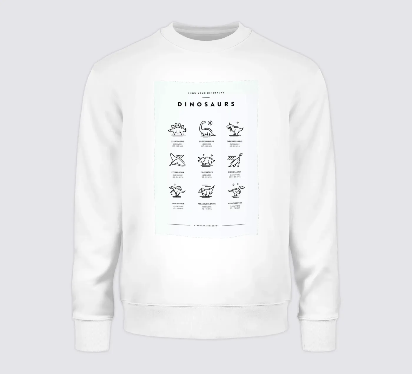 Dinosaurs chart felpa da daylight design studio