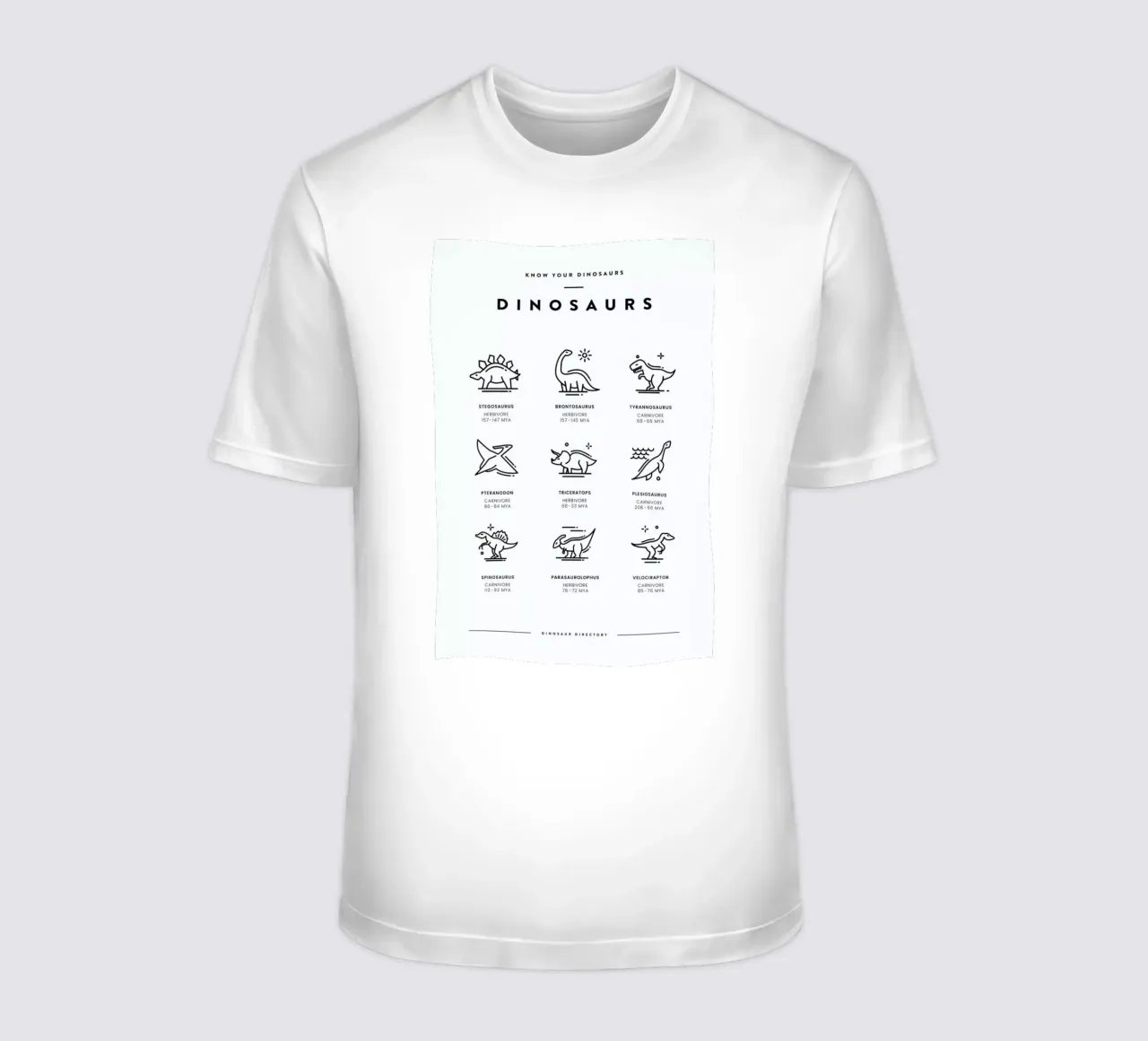 Dinosaurs chart t-shirt da daylight design studio