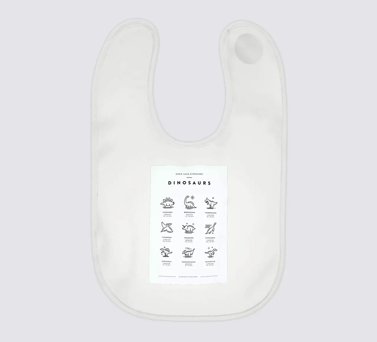 Dinosaurs chart bavaglino da daylight design studio
