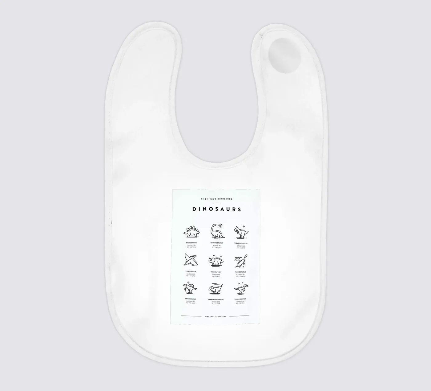 Dinosaurs chart Babylätzchen von daylight design studio
