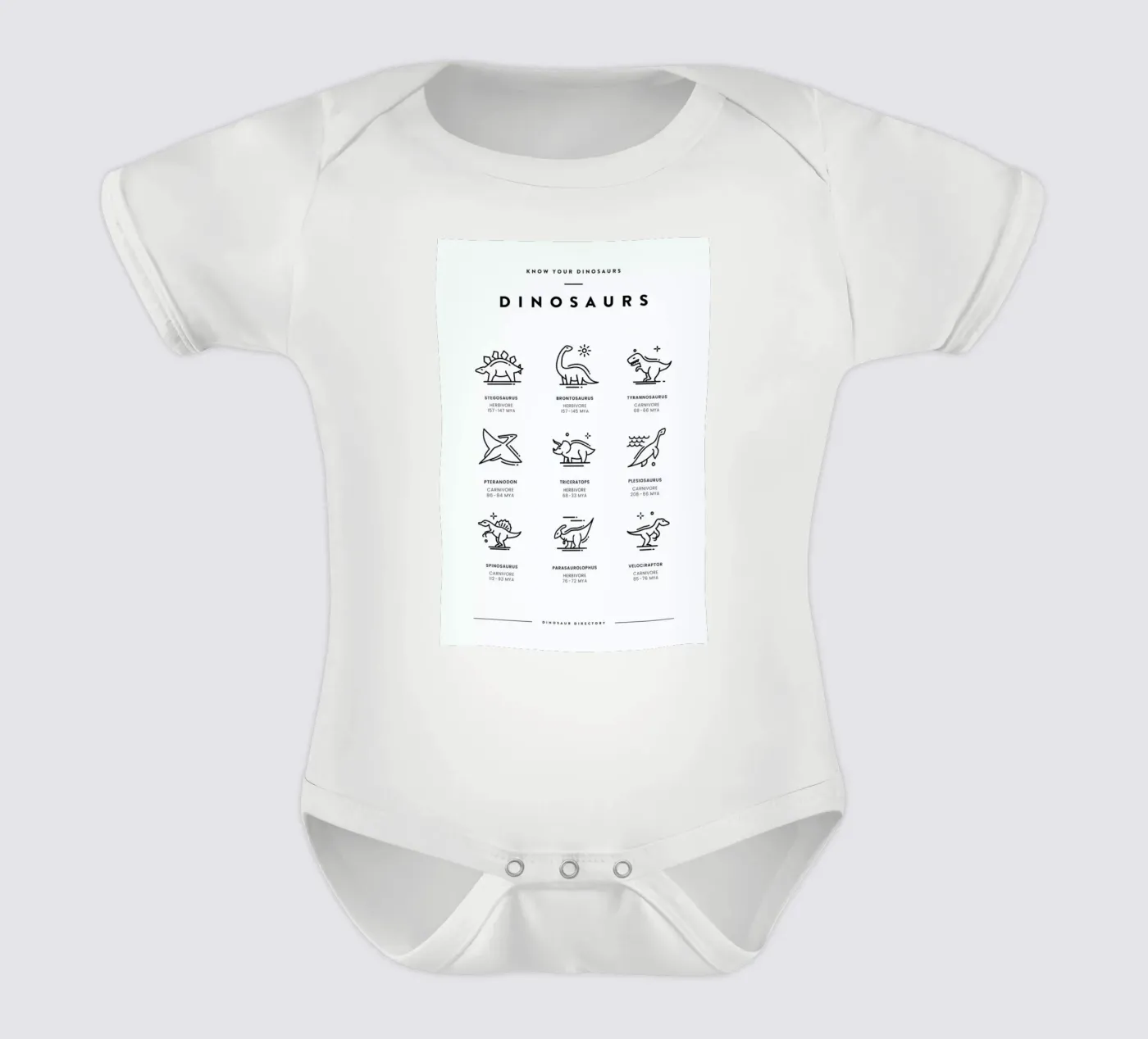 Dinosaurs chart Kurzarm Babybody von daylight design studio
