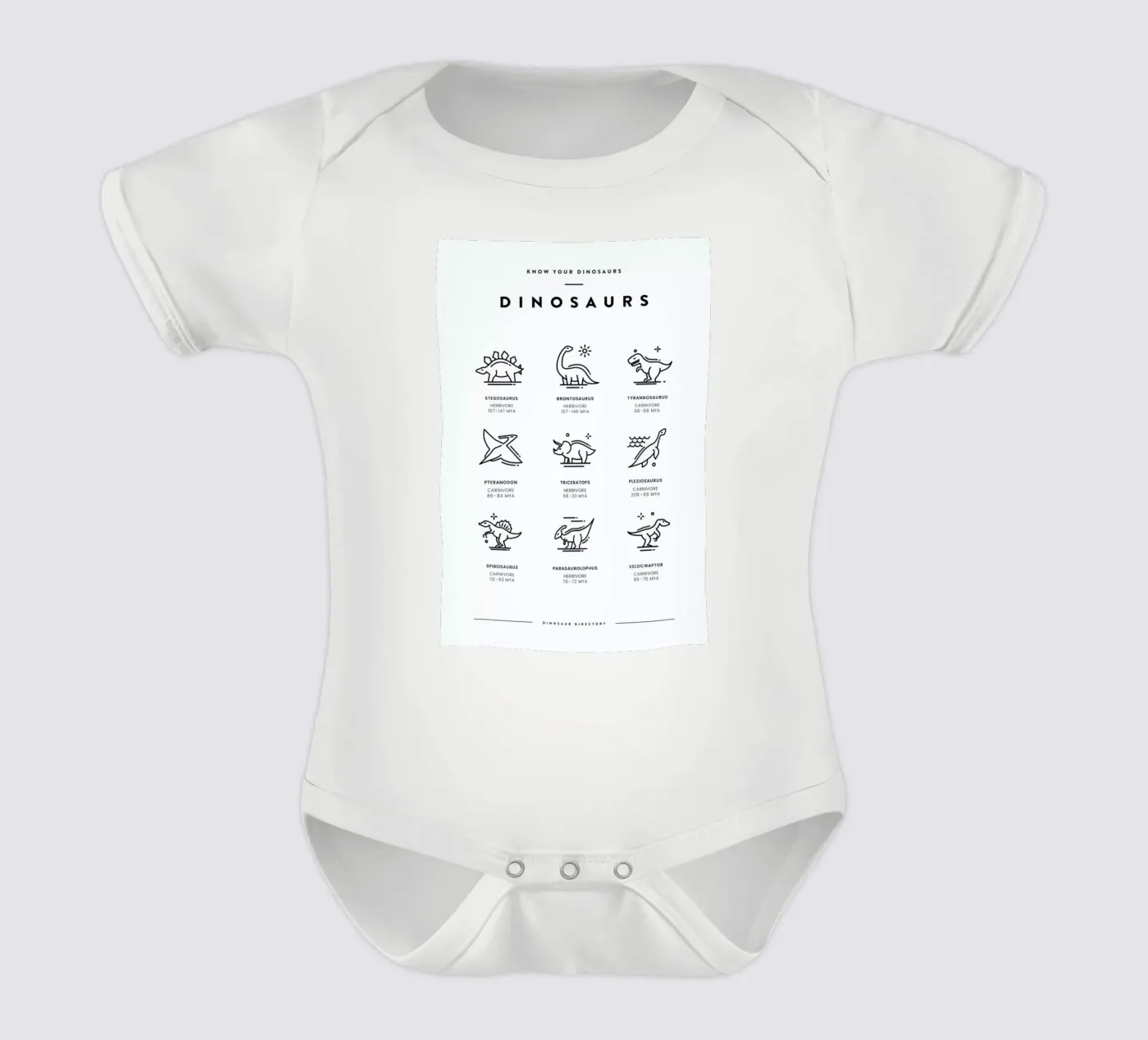 Dinosaurs chart body bébé de daylight design studio