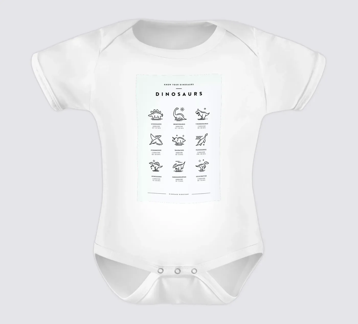 Dinosaurs chart Kurzarm Babybody von daylight design studio