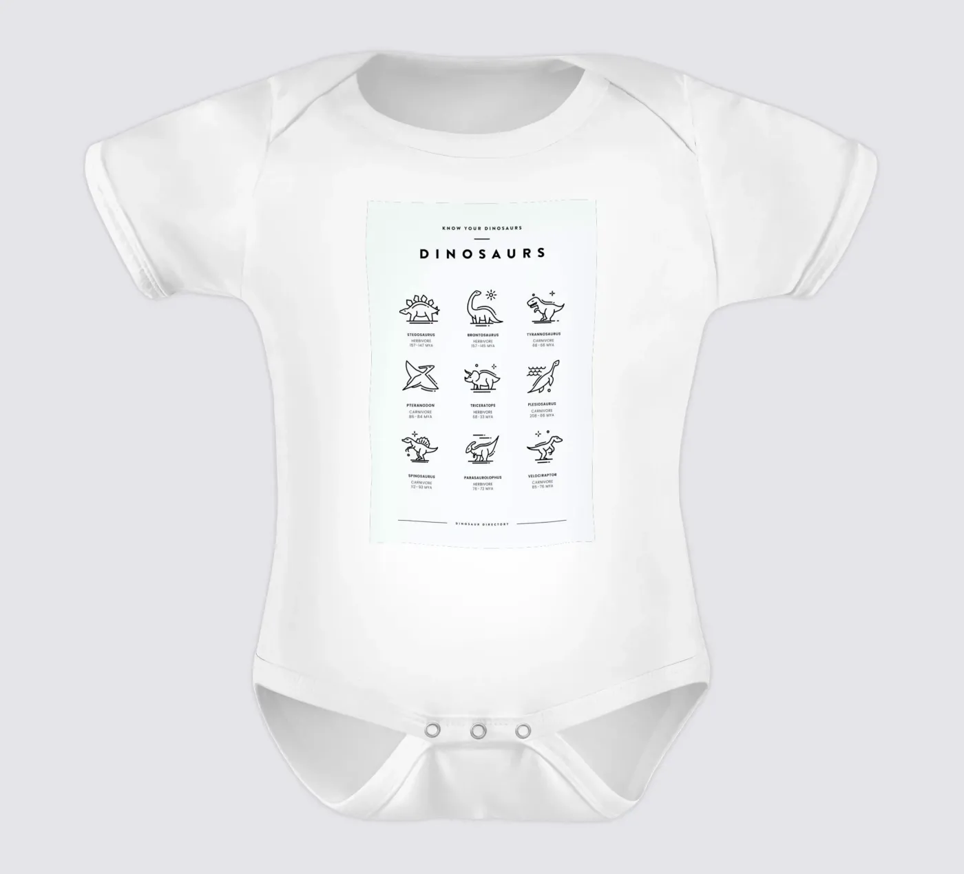 Dinosaurs chart body bébé de daylight design studio