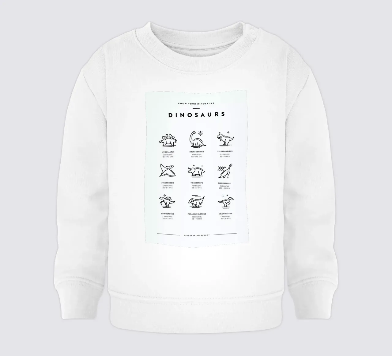 Dinosaurs chart felpa neonato da daylight design studio