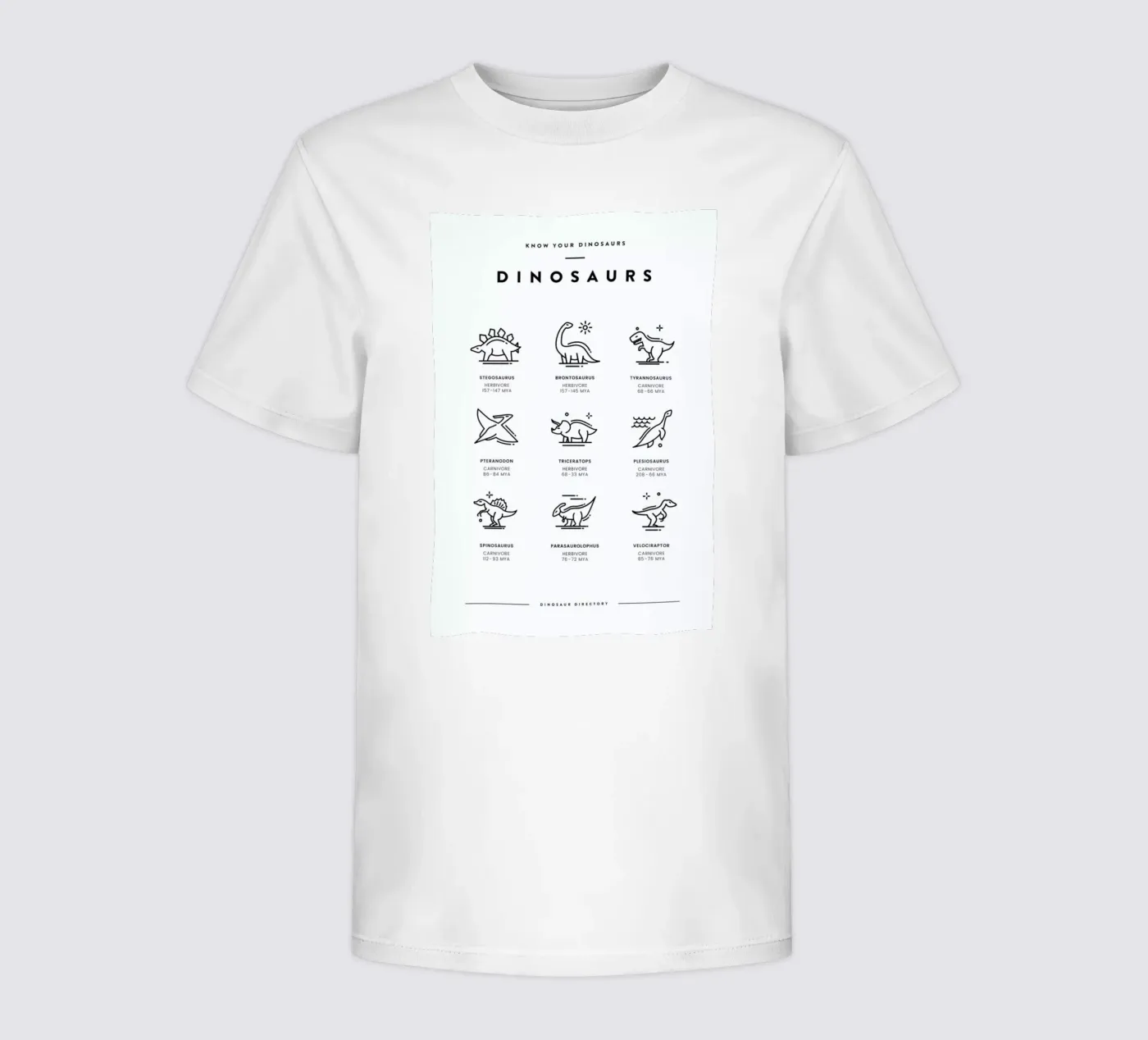 Dinosaurs chart t-shirt bambini da daylight design studio