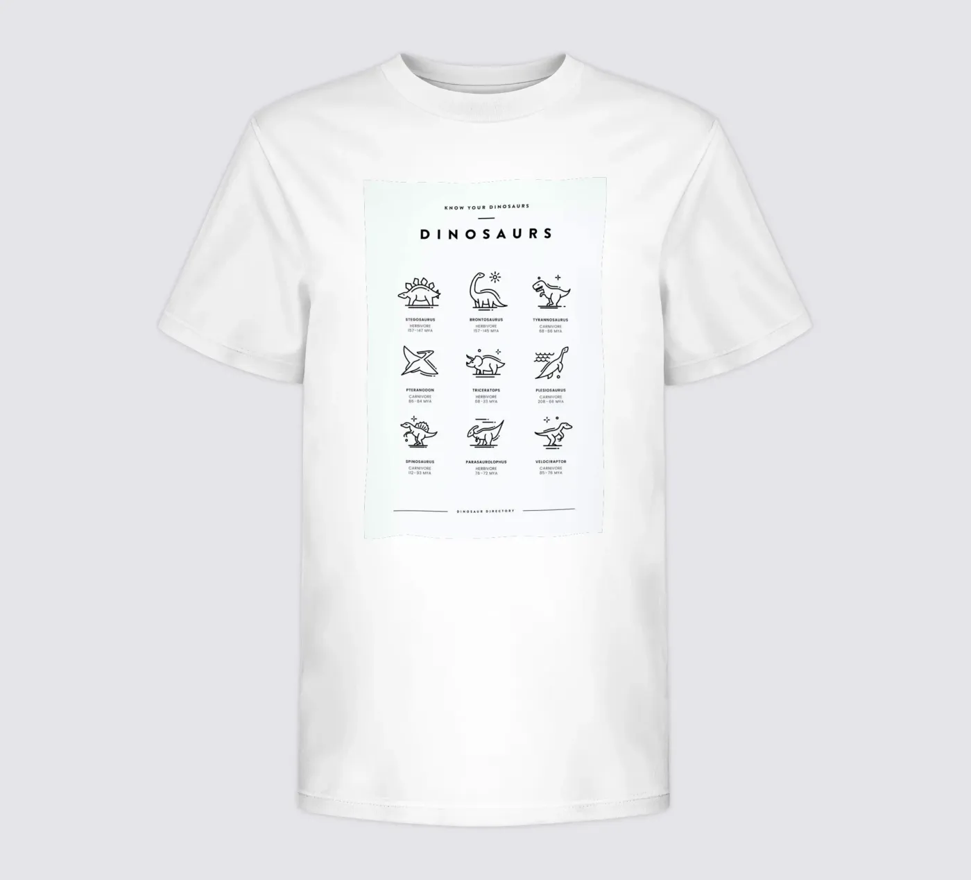 Dinosaurs chart t-shirt bambini da daylight design studio