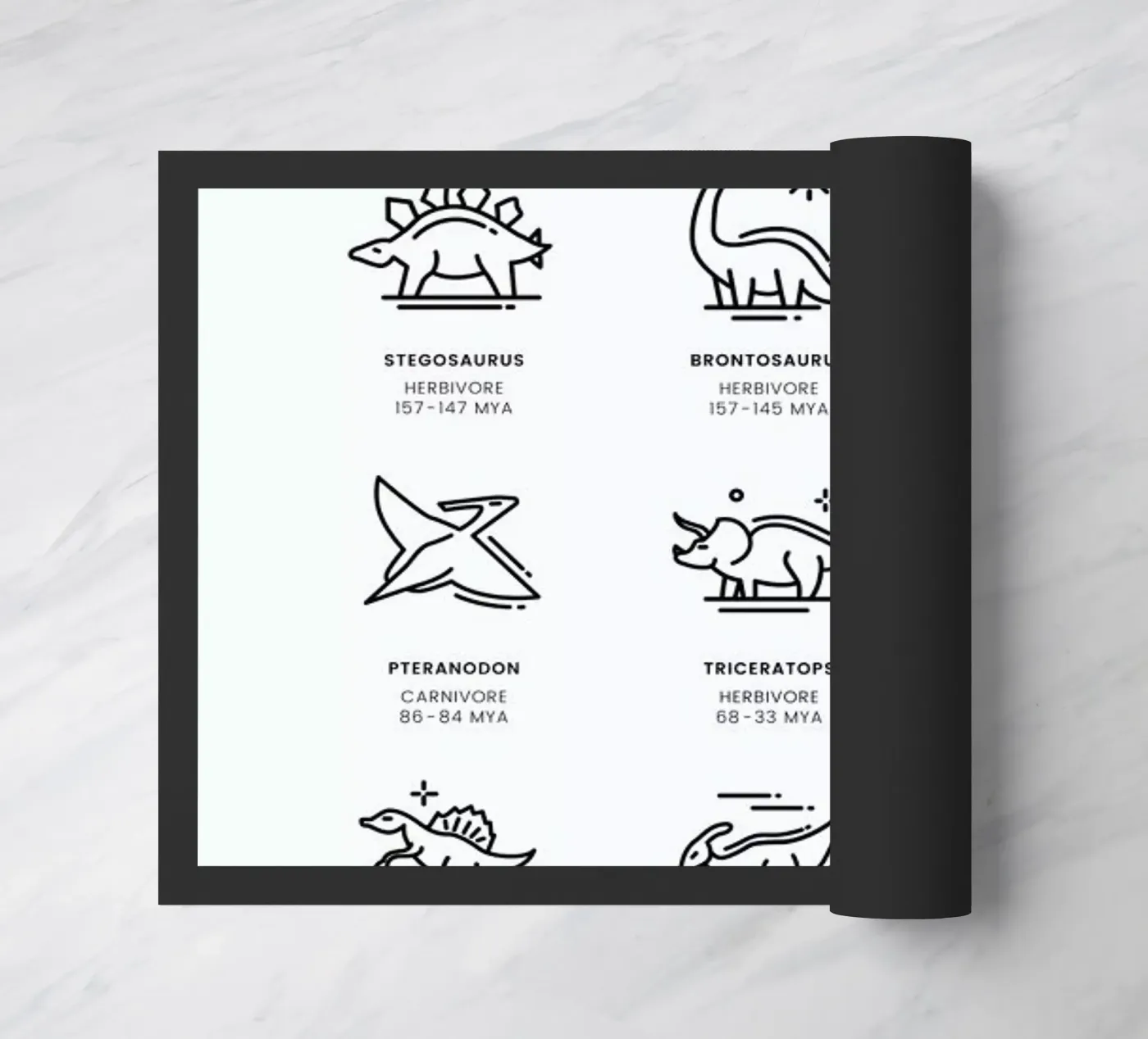 Dinosaurs chart doormat by daylight design studio