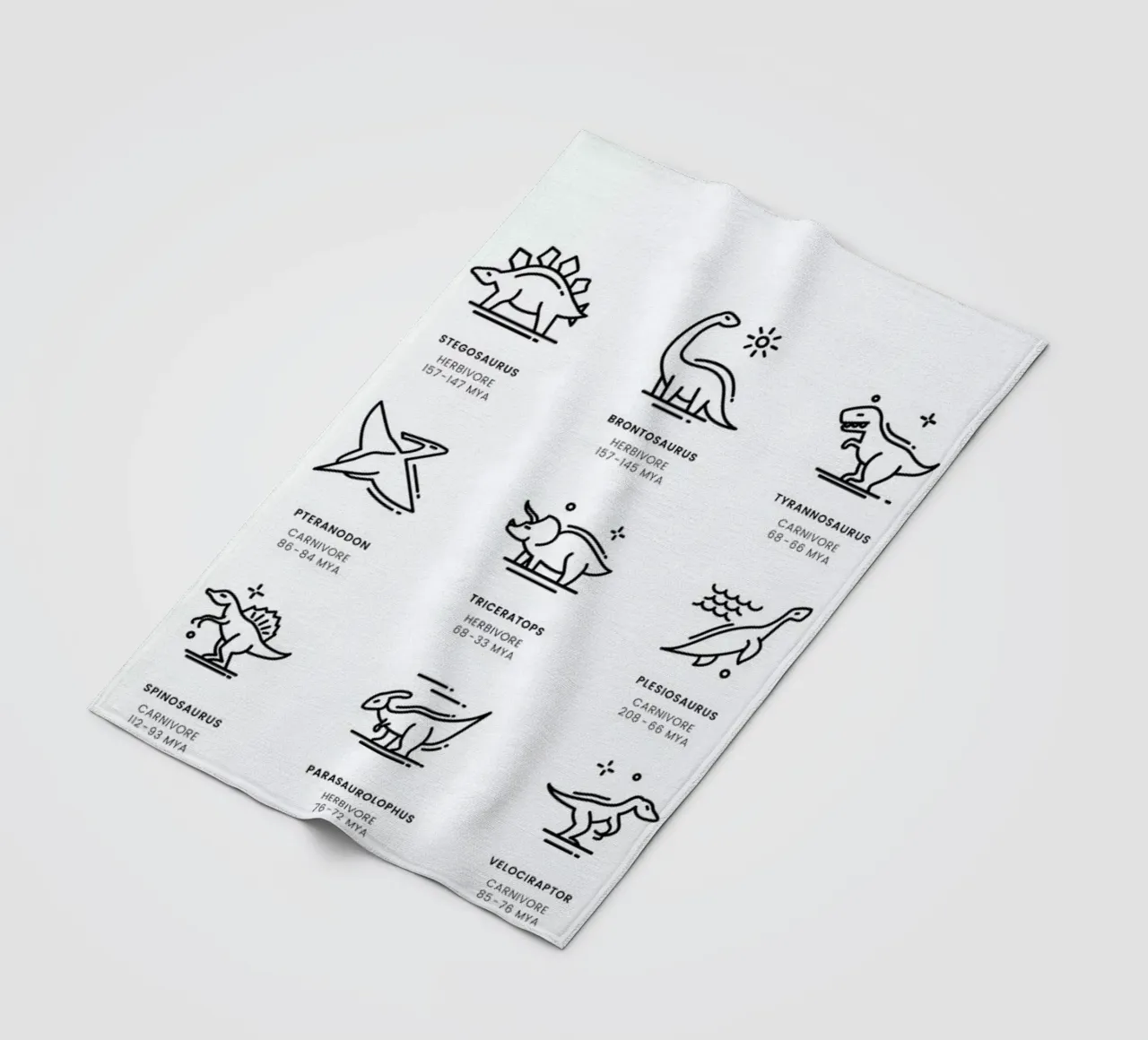 Dinosaurs chart Fleecedecke von daylight design studio