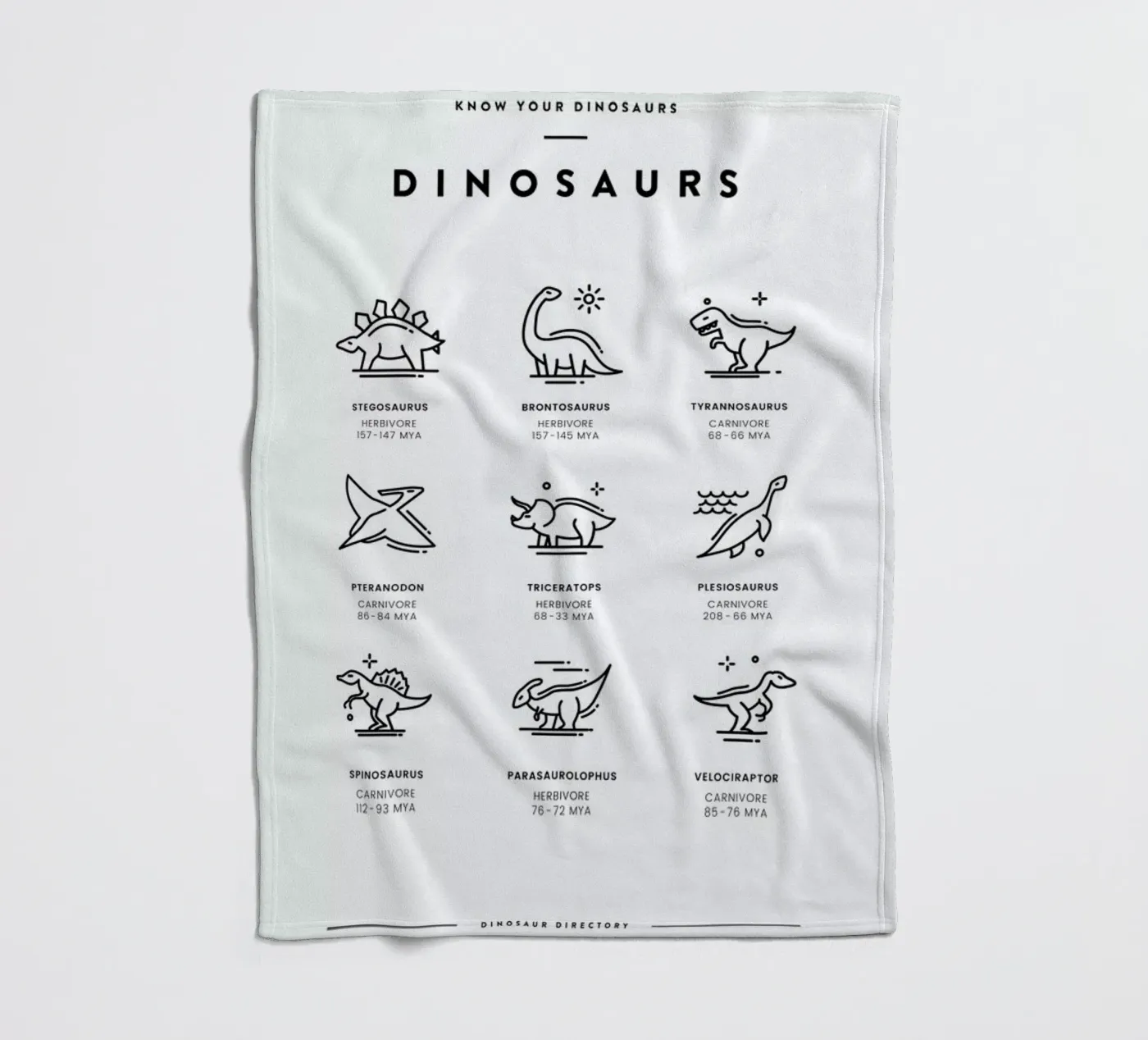 Dinosaurs chart Fleecedecke von daylight design studio