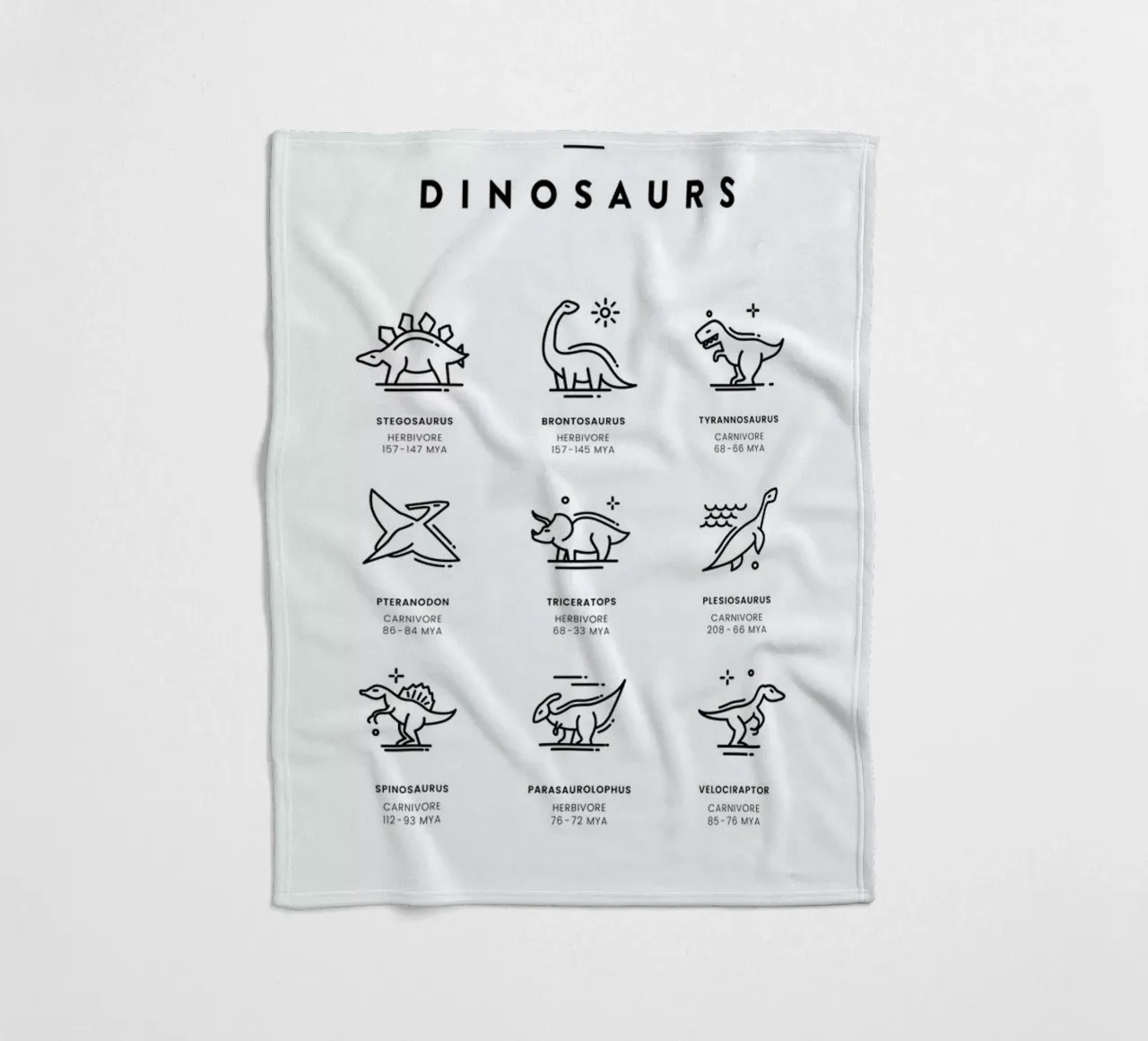 Dinosaurs chart Fleecedecke von daylight design studio