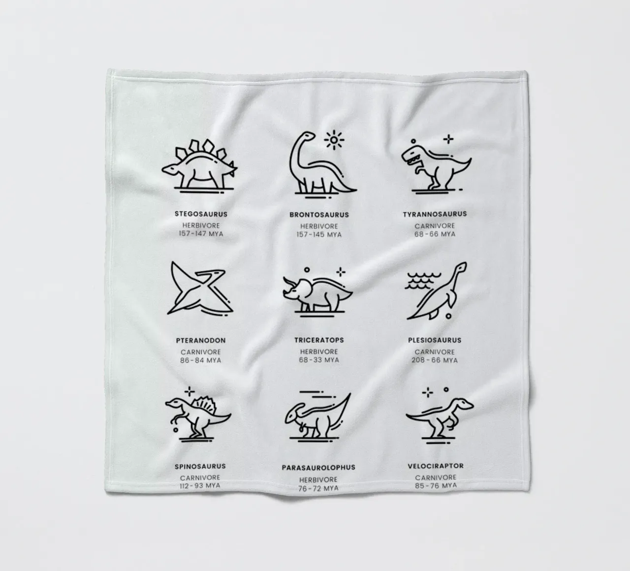 Dinosaurs chart coperta in pile da daylight design studio