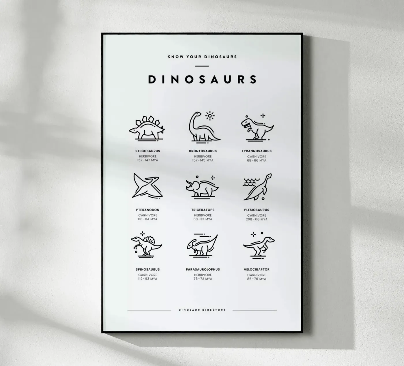 Dinosaurs chart acryl van daylight design studio