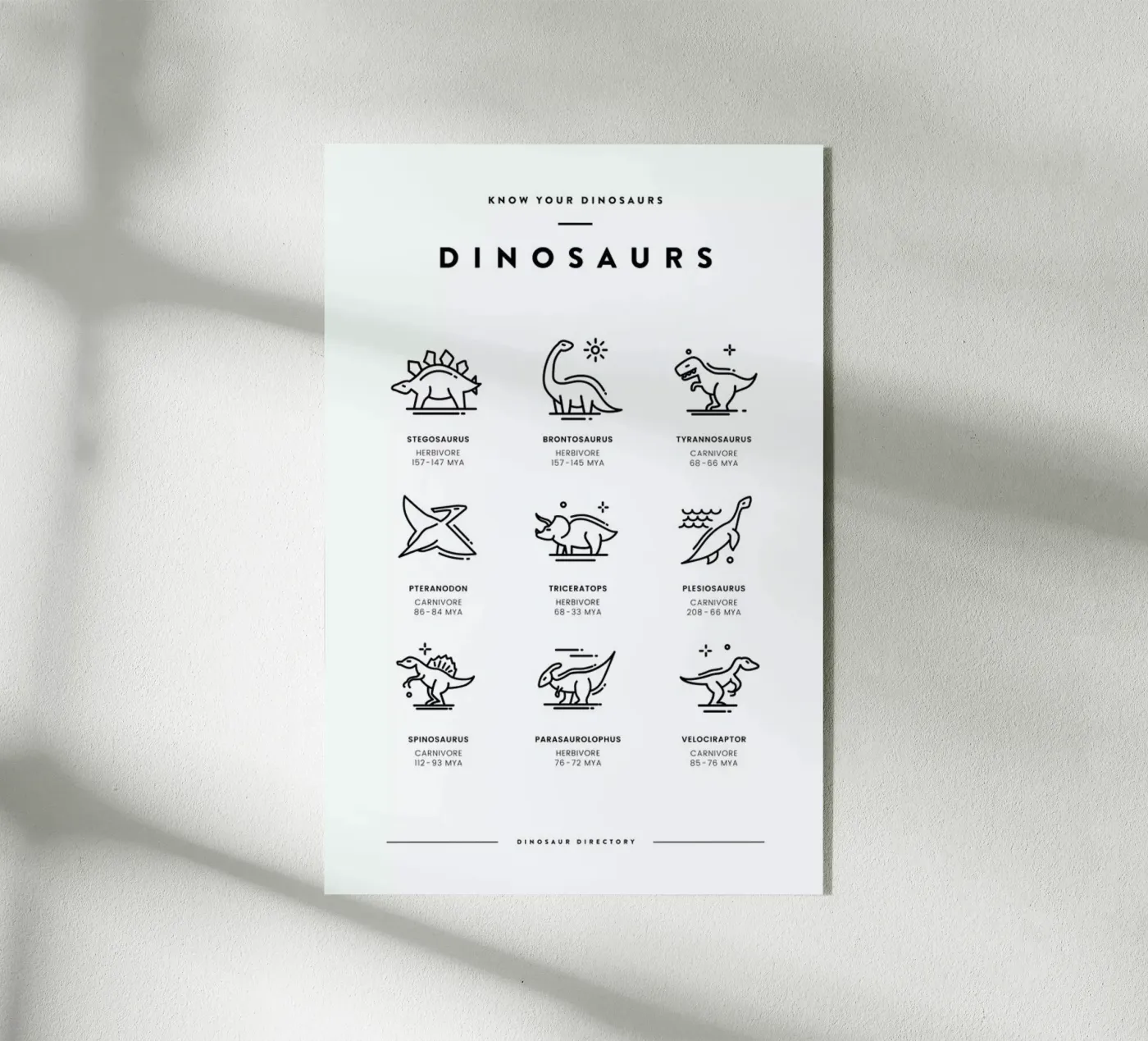 Dinosaurs chart acryl van daylight design studio