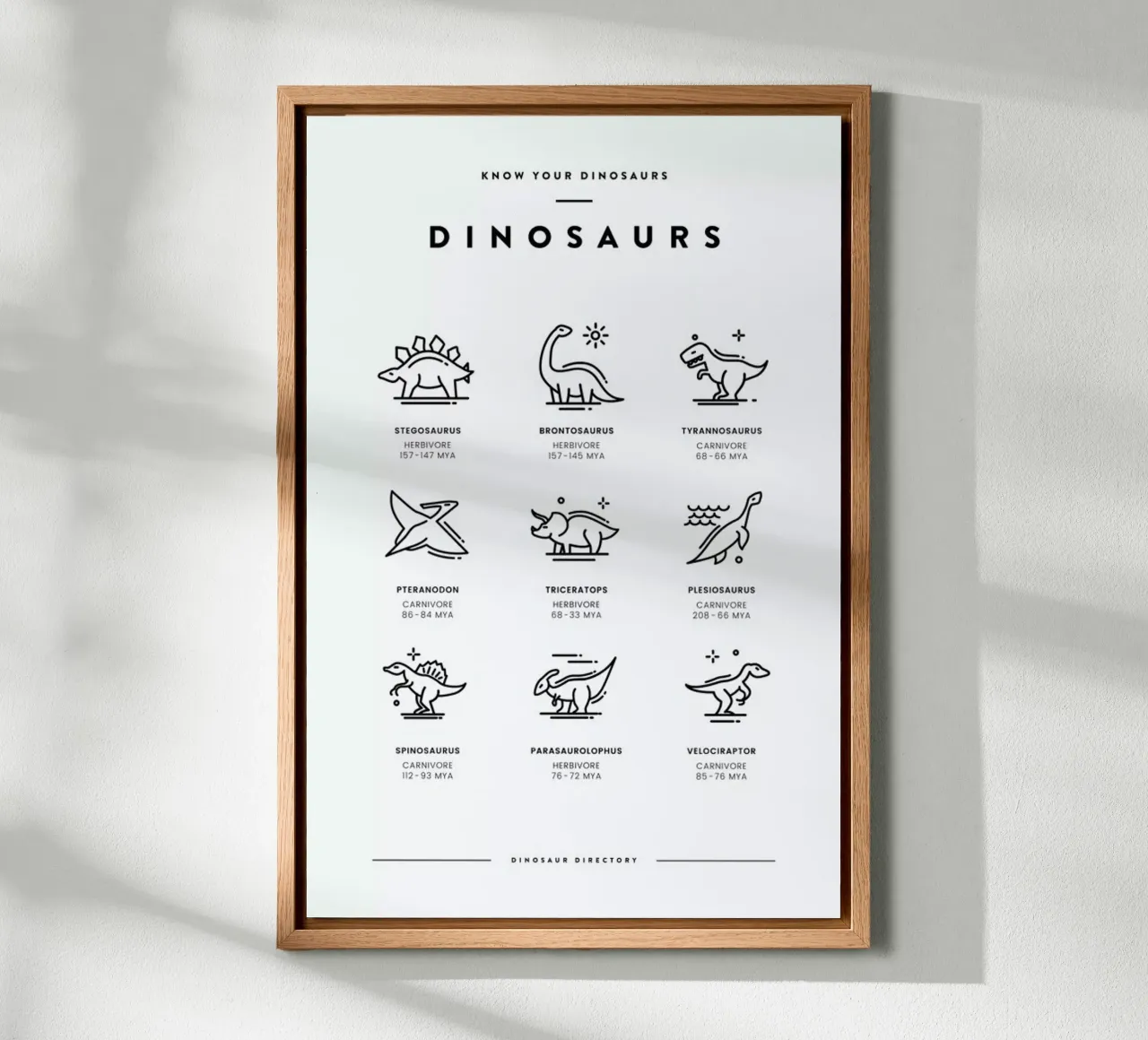 Dinosaurs chart canvas by daylight design studio