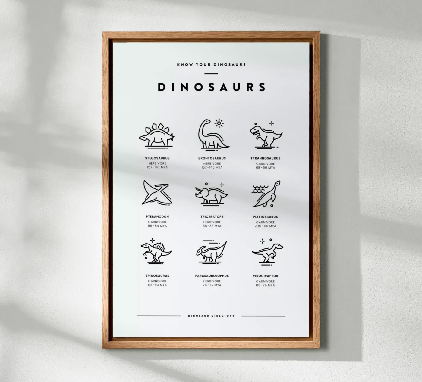 Dinosaurs chart canvas van daylight design studio