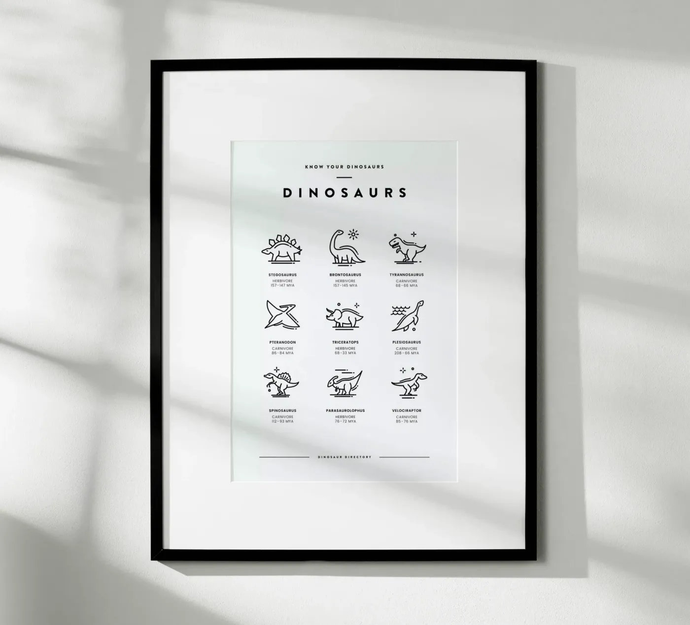 Dinosaurs chart poster van daylight design studio
