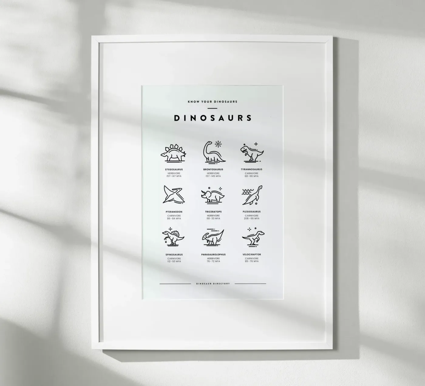 Dinosaurs chart poster van daylight design studio