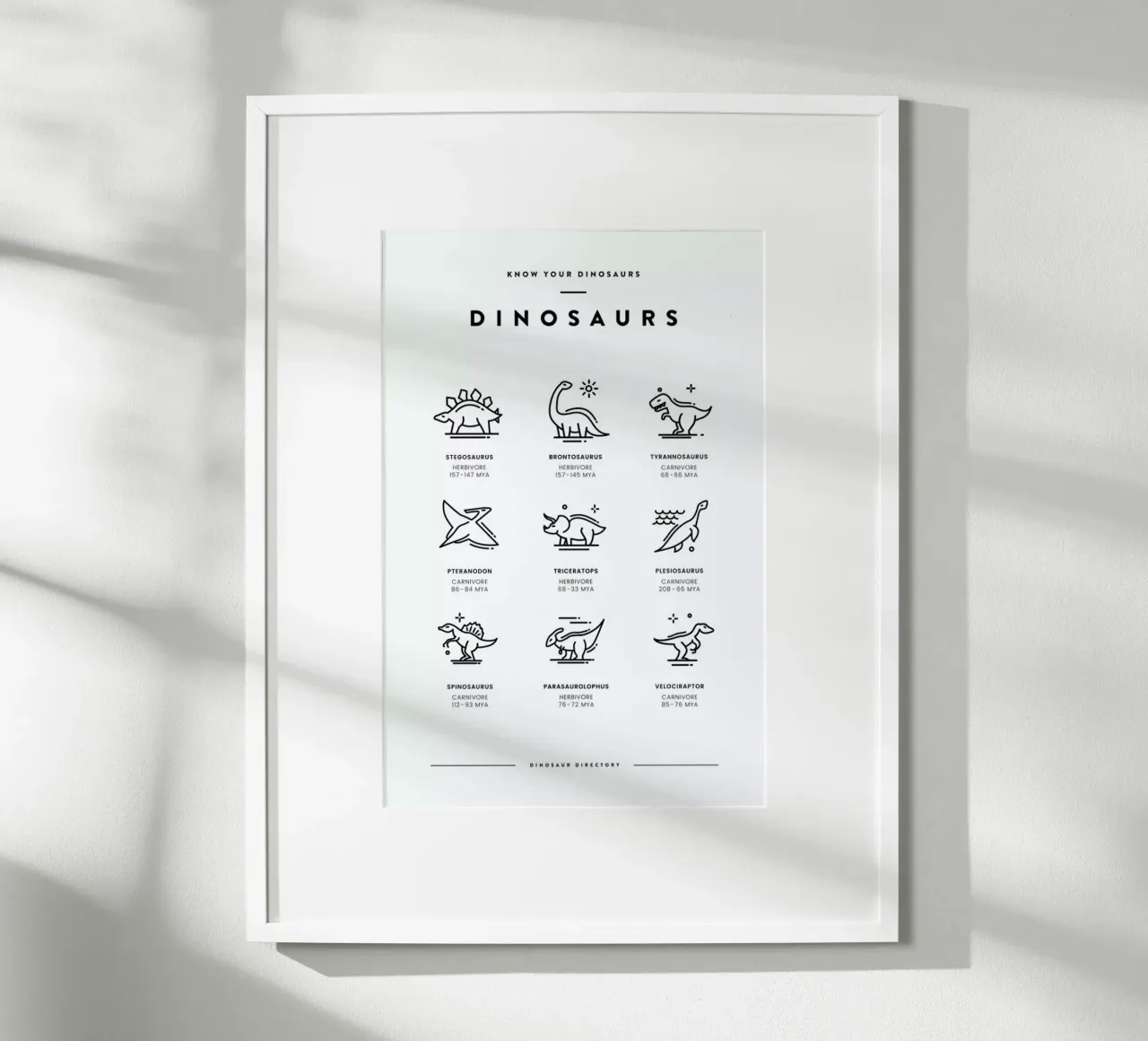 Dinosaurs chart poster da daylight design studio