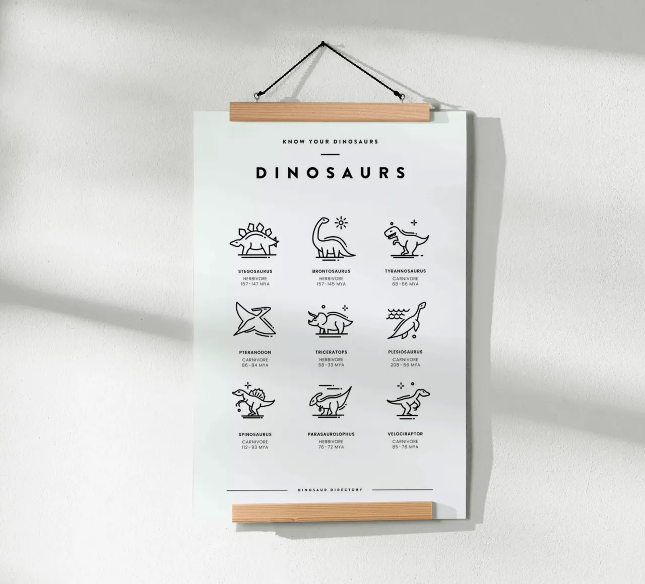 Dinosaurs chart poster da daylight design studio