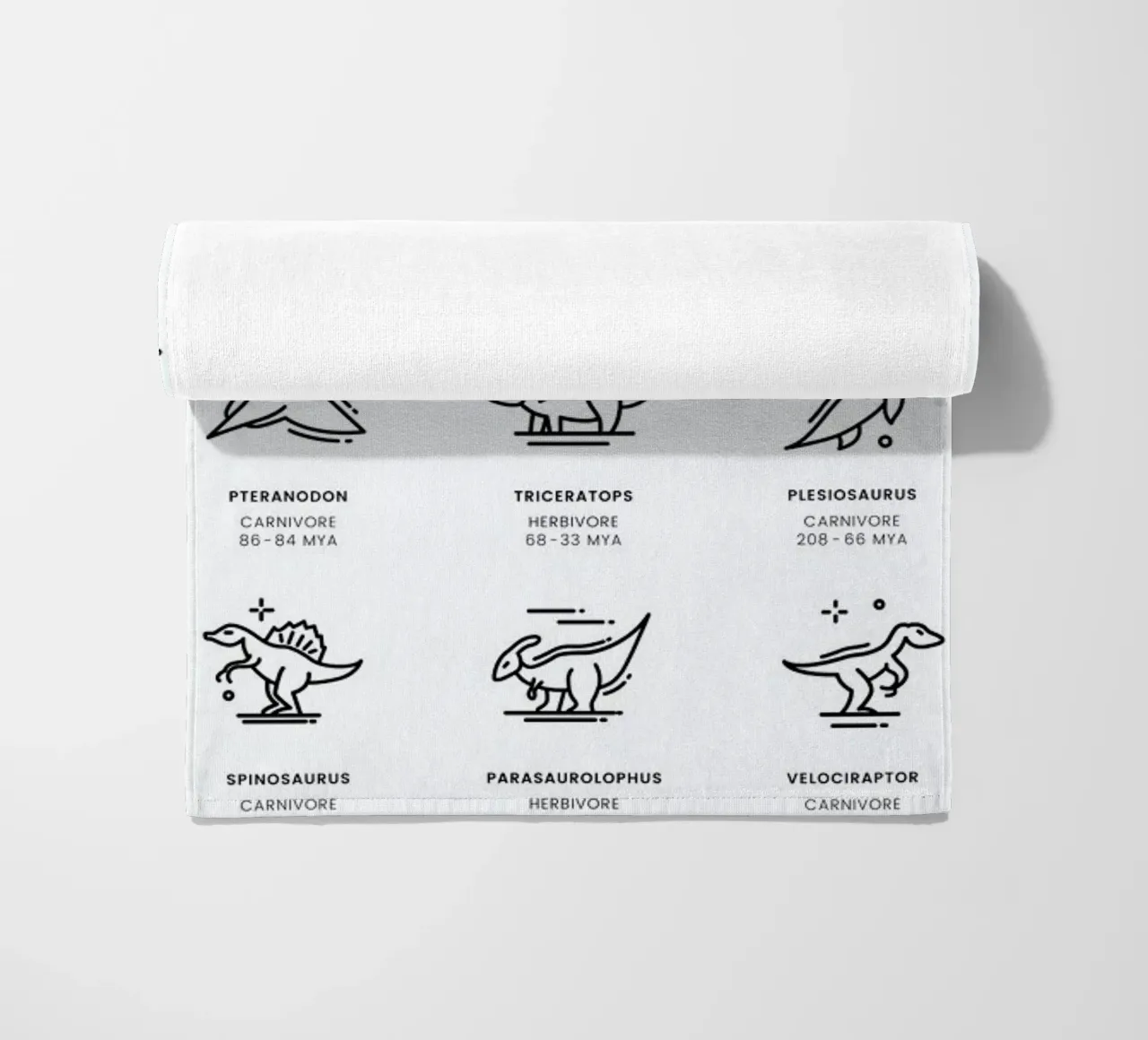 Dinosaurs chart beach towel by daylight design studio