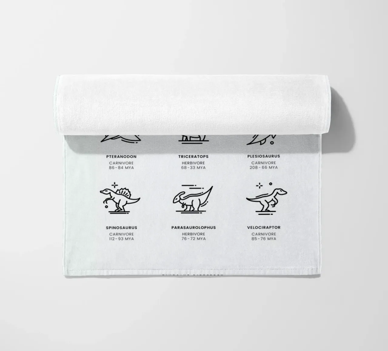 Dinosaurs chart beach towel by daylight design studio