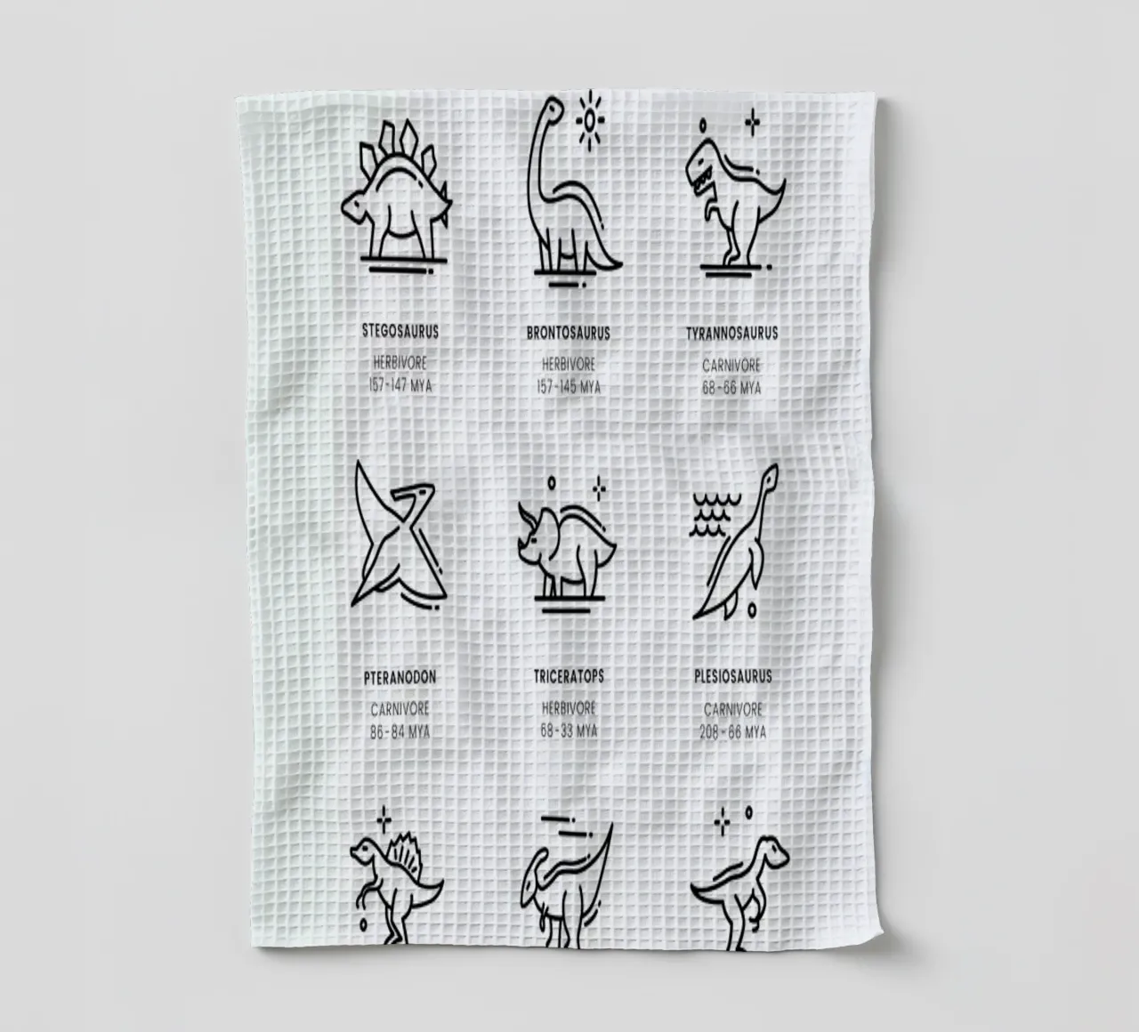 Dinosaurs chart canovaccio da cucina da daylight design studio