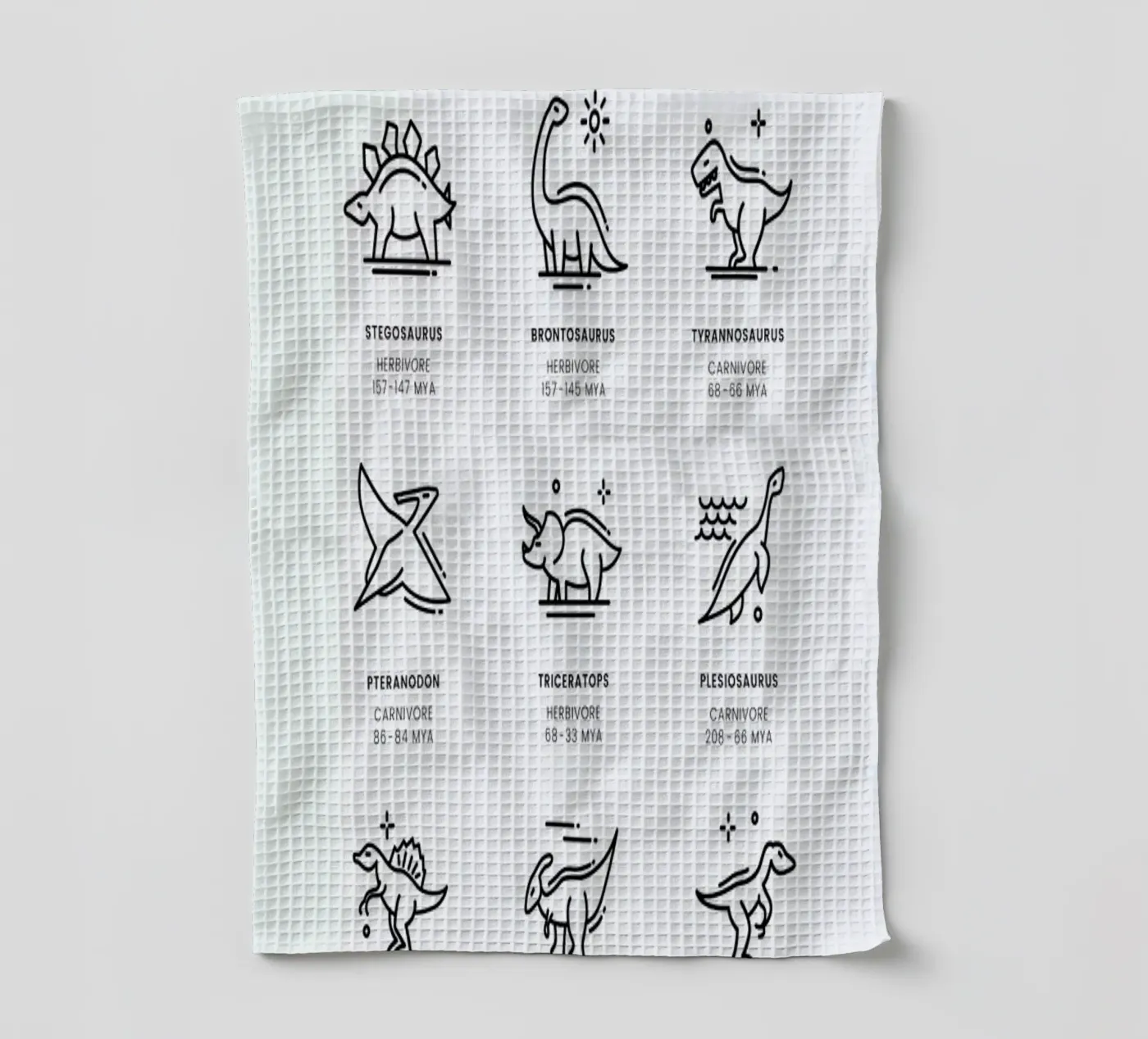 Dinosaurs chart canovaccio da cucina da daylight design studio