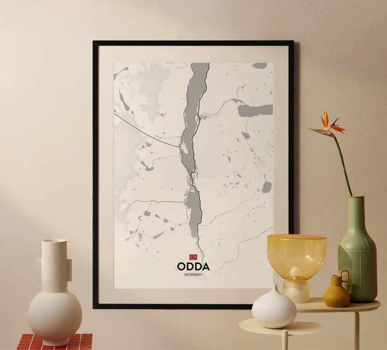 Odda NO poster avec cadre en bois de Jacob W MICKELSON