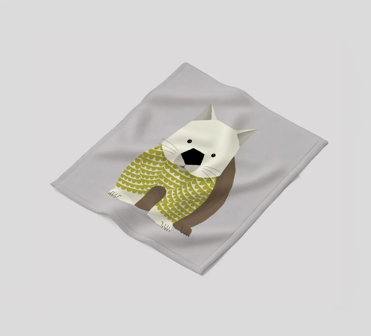 Launischer Wombat Fleecedecke von The Printed Sparrow