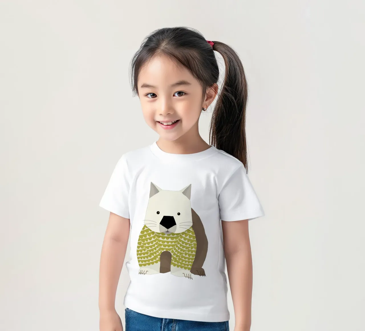 Whimsical Wombat kids t-shirt by The Printed Sparrow