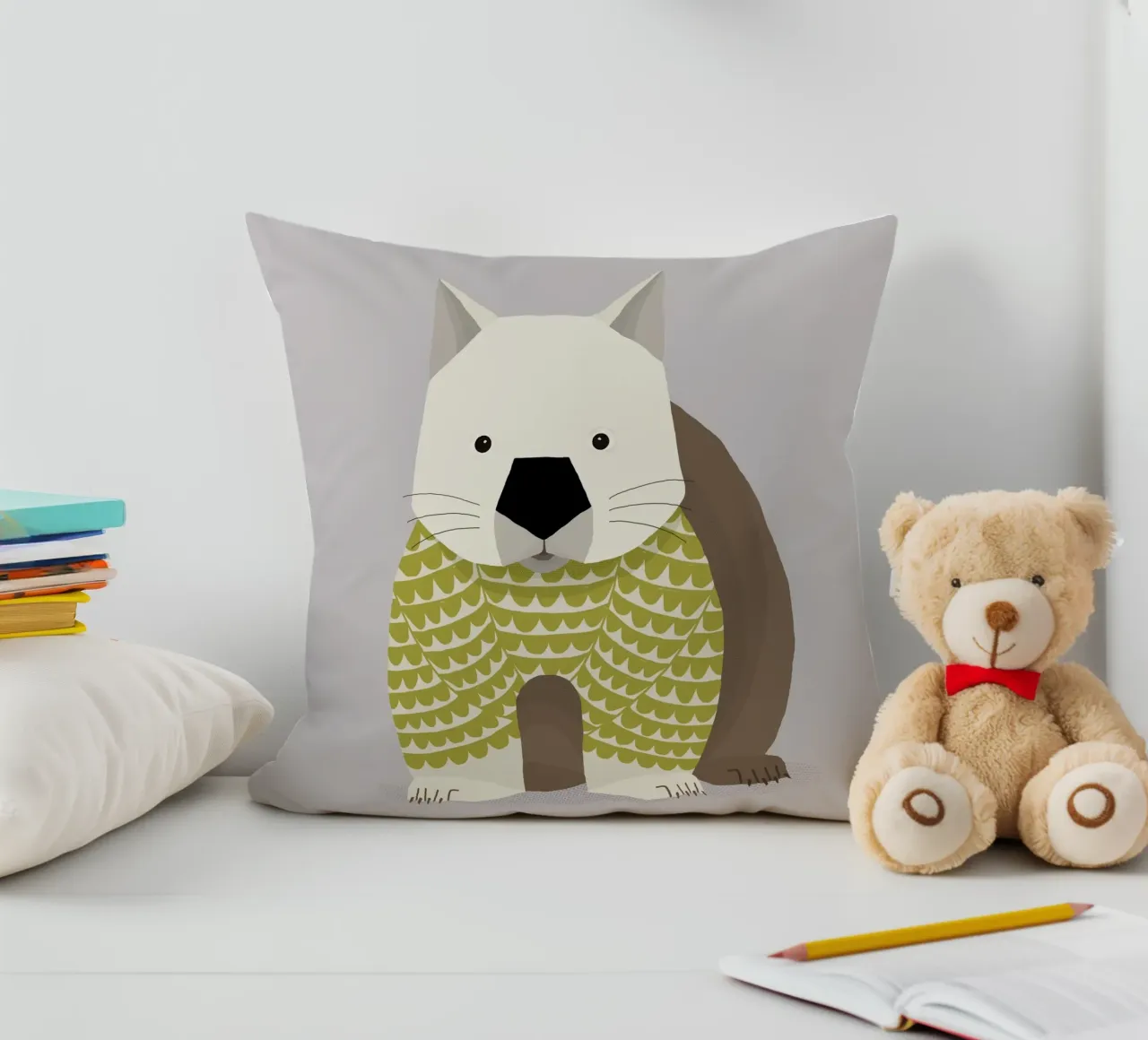 Wombat fantaisiste coussin de The Printed Sparrow