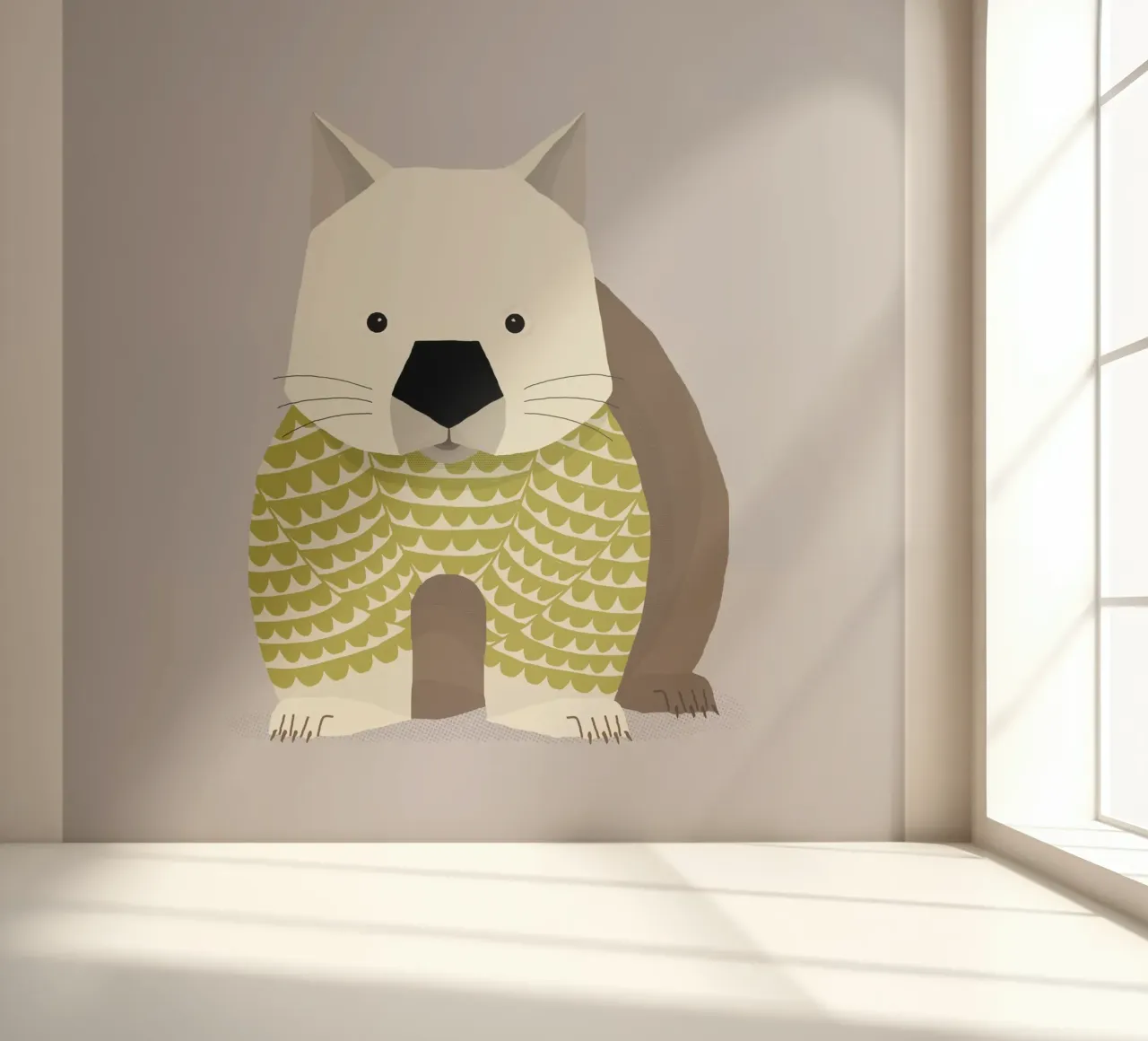 Whimsical Wombat photo wallpaper by The Printed Sparrow
