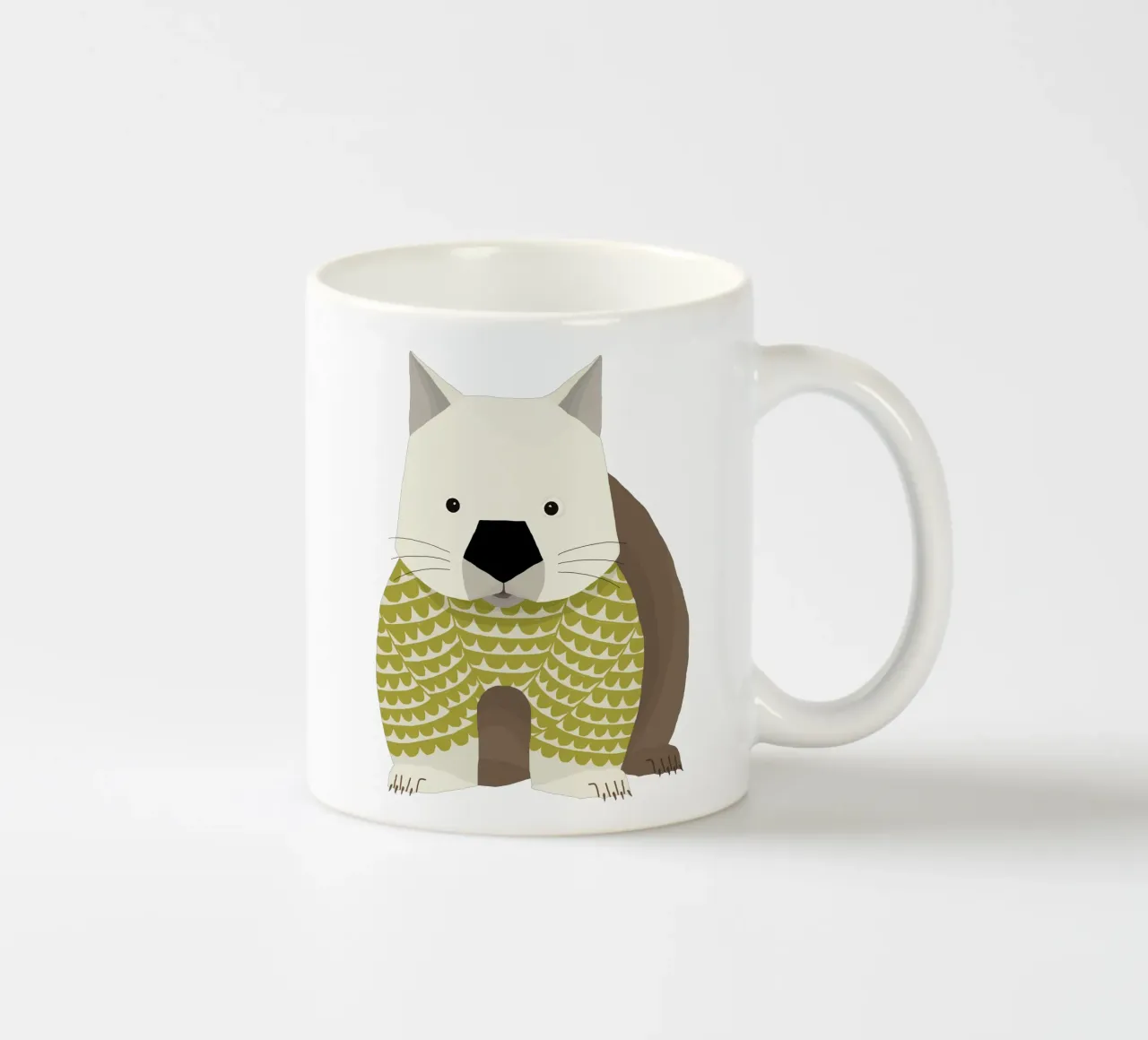 Wombat fantaisiste mug en céramique de The Printed Sparrow