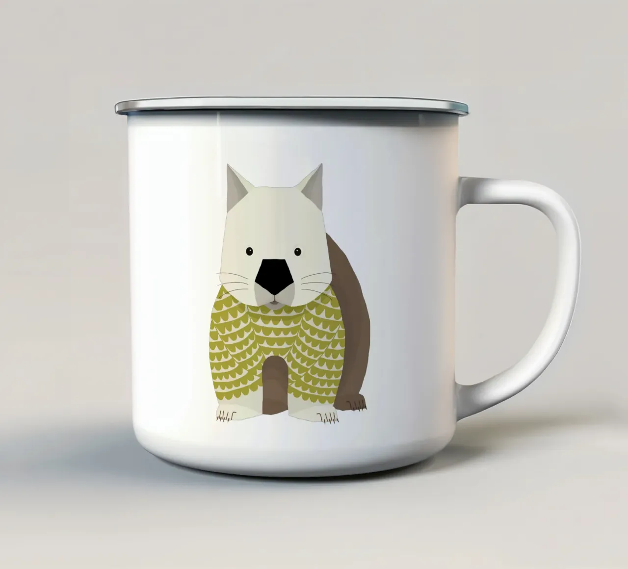 Vombato stravagante tazza in smalto da The Printed Sparrow