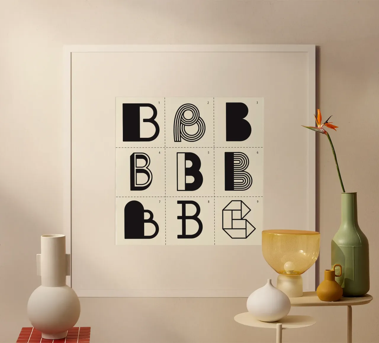 Letter B poster con telaio in alluminio da Lidia Blomgren