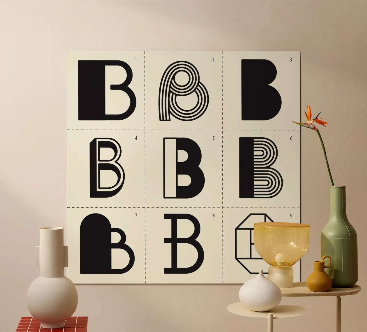 Letter B poster con telaio in alluminio da Lidia Blomgren