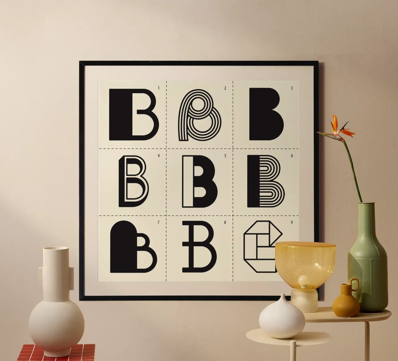 Letter B poster con telaio in alluminio da Lidia Blomgren