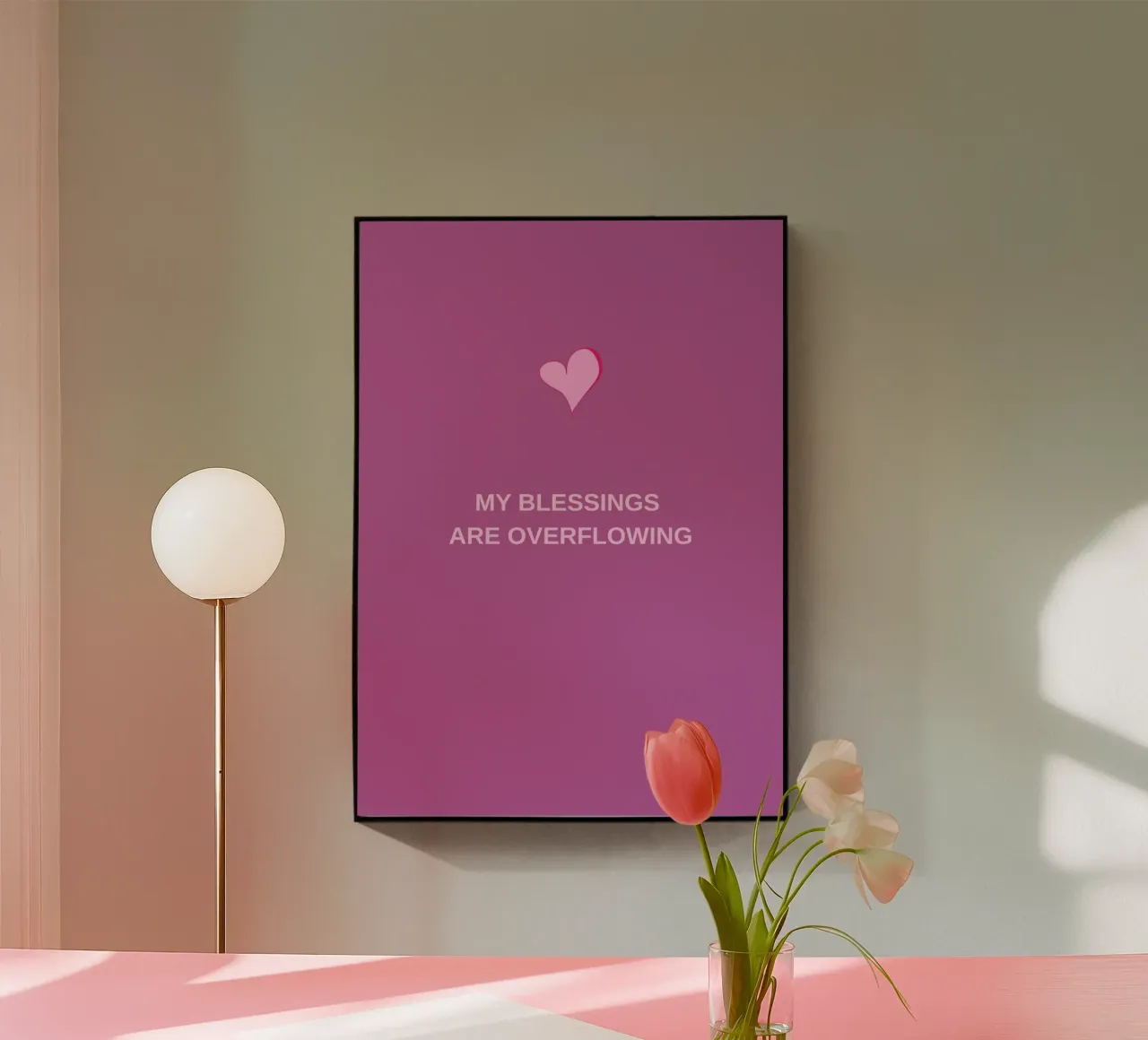 Overflow of Blessings plexiglass da Mauve