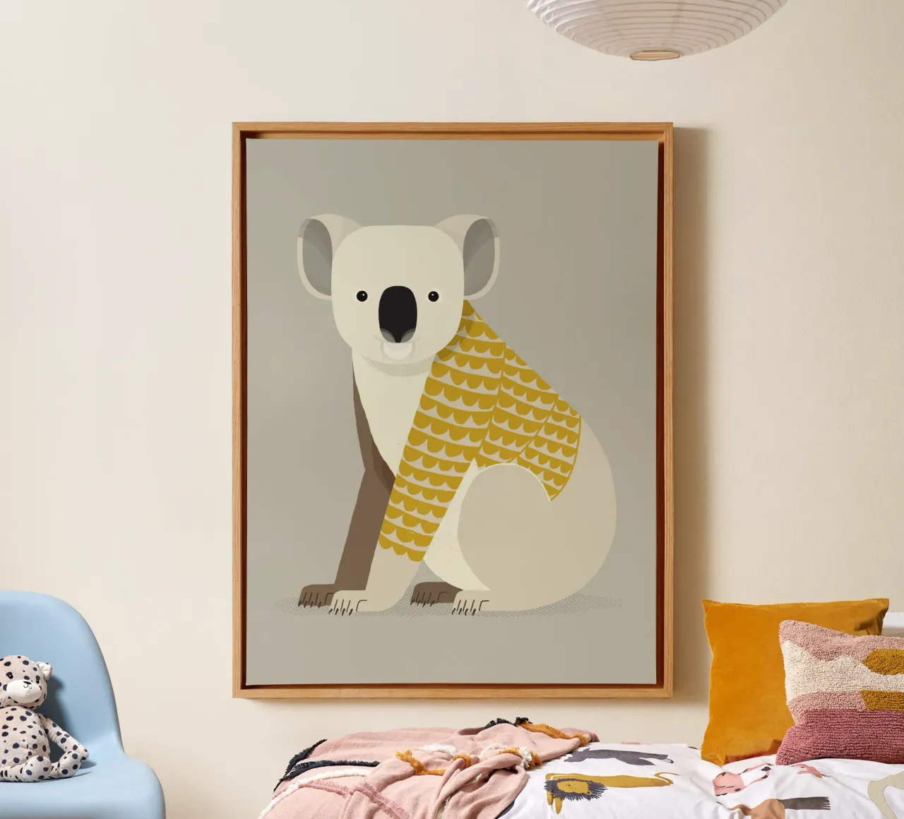 Koala stravagante tela con Cornice a cassetta da The Printed Sparrow