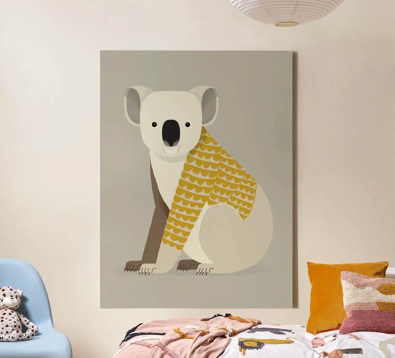 Koala stravagante tela con Cornice a cassetta da The Printed Sparrow